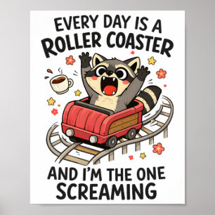 Psychische Gesundheit Angst Waschbär Jeder Tag Ist Poster