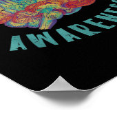 Psychische Gesundheit Bewusstsein Gehirn Regenboge Poster (Ecke)