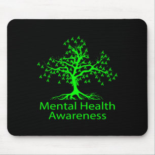 Psychische Gesundheit Bewusstsein Grüne Bäume Psyc Mousepad