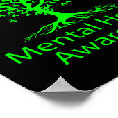 Psychische Gesundheit Bewusstsein Grüne Bäume Psyc Poster (Ecke)