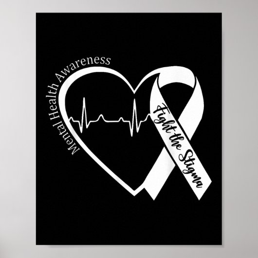 Psychische Gesundheit Bewusstsein Herz Kampf gegen Poster (Vorne)