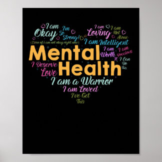 Psychische Gesundheit Bewusstsein Herzdepression Poster