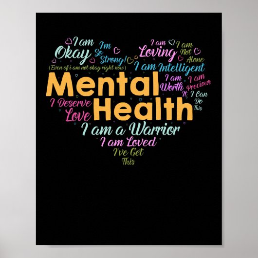 Psychische Gesundheit Bewusstsein Herzdepression Poster (Vorne)
