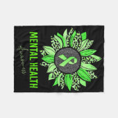 Psychische Gesundheit Bewusstsein Leopard Sonnenbl Fleecedecke (Vorderseite (Horizontal))