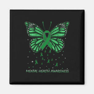 Psychische Gesundheit Bewusstsein Schmetterling Ko Magnet
