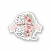 Psychische Gesundheit | Blume Mind Ribbon Aufkleber (Vorderseite)