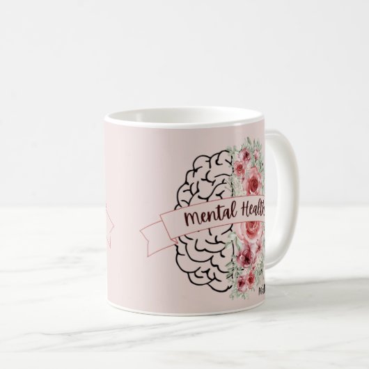 Psychische Gesundheit | Blume Mind Ribbon Kaffeetasse (VorderseiteRechts)