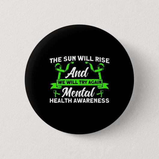 Psychische Gesundheit Die Sonne wird die psychisch Button (Vorderseite)