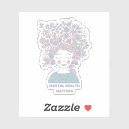 Psychische Gesundheit | Floral Woman Französisch G Aufkleber