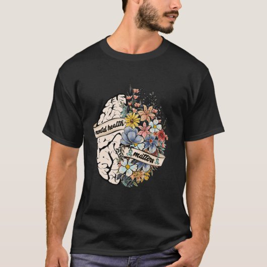 Psychische Gesundheit Fragen Bewusstsein Gehirn Ne T-Shirt (Vorderseite)