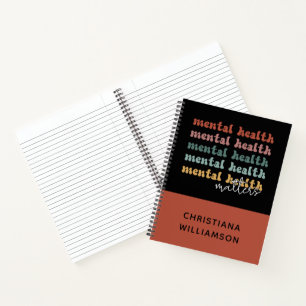 Psychische Gesundheit Fragen rückwirkendes Bewusst Notizblock