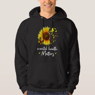 Psychische Gesundheit Fragen Sonnenblumen Butterfl Hoodie