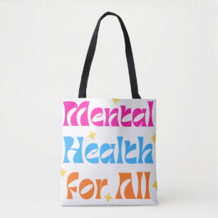 : 'Psychische Gesundheit für alle' Retro-Typografi Tasche