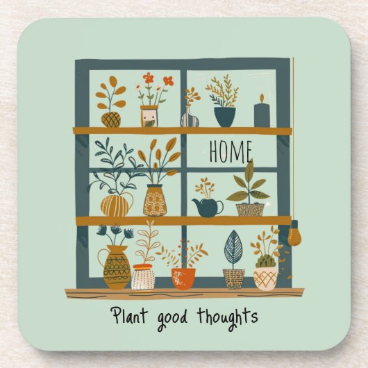 Psychische Gesundheit gepotteter Hauspflanzen Getränkeuntersetzer (Vorderseite)