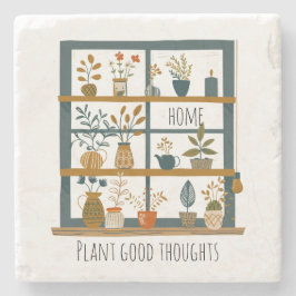 Psychische Gesundheit gepotteter Hauspflanzen Steinuntersetzer