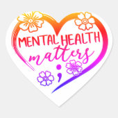 Psychische Gesundheit Herz-Aufkleber (Vorderseite)