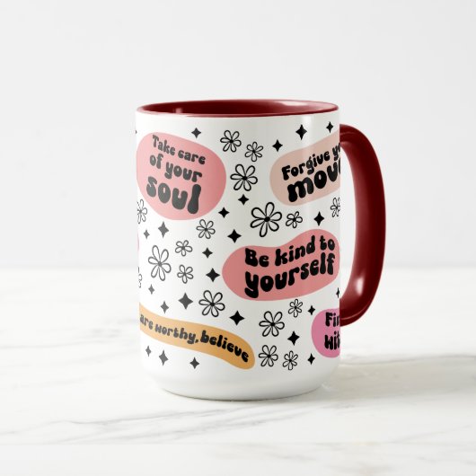 Psychische Gesundheit Inspiration Tasse (VorderseiteRechts)