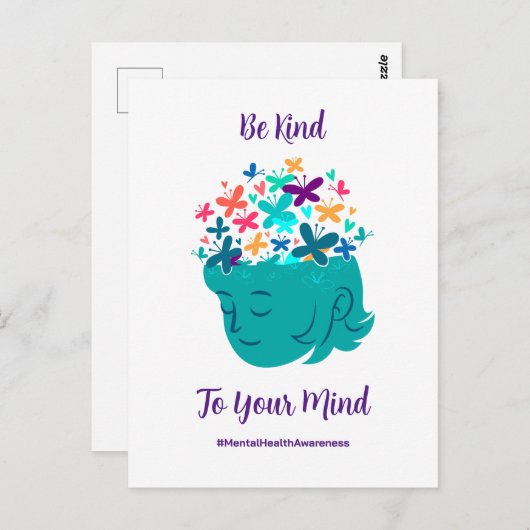 Psychische Gesundheit ist für Sie eine persönliche Postkarte (Vorne/Hinten)