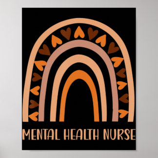 Psychische Gesundheit Krankenschwester Regenbogen Poster