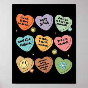 Psychische Gesundheit Materie Blumengehirn Grafisc Poster