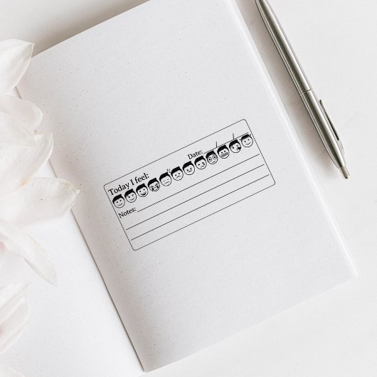 Psychische Gesundheit, Mensch Mood Tracker Emojis, Gummistempel