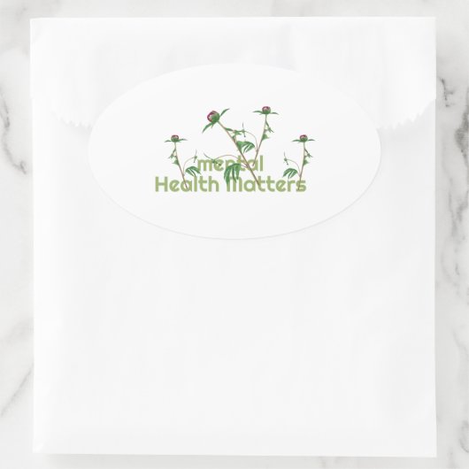 Psychische Gesundheit Ovaler Aufkleber (Tasche)