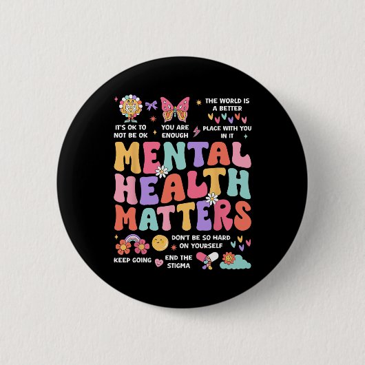 Psychische Gesundheit Problem Autismus Aufklärung Button (Vorderseite)