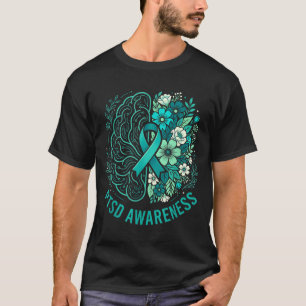 Psychische Gesundheit PTSD-Bewusstsein Gehirn und T-Shirt