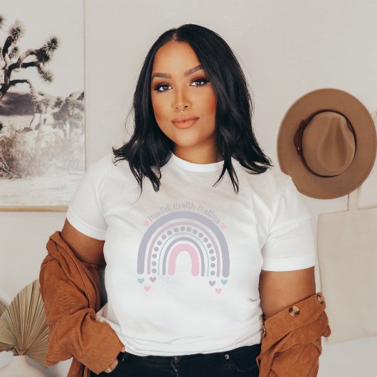 Psychische Gesundheit | Rainbow Französisch Grau T-Shirt