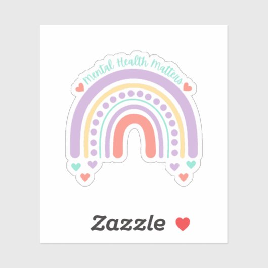 Psychische Gesundheit | Rainbow Peach Candy Aufkleber (Blatt)