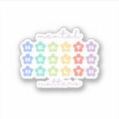 Psychische Gesundheit | Retro-Blume Peach Candy Aufkleber (Vorderseite)