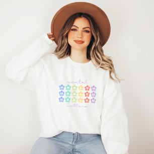 Psychische Gesundheit Retro-Blume Peach Candy Sweatshirt