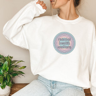 Psychische Gesundheit   Retro Circle French Gray Sweatshirt