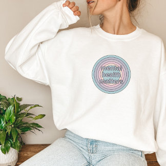 Psychische Gesundheit | Retro Circle French Gray Sweatshirt