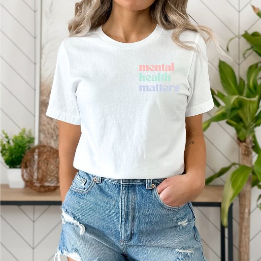 Psychische Gesundheit | Retro Quote Pastel Rainbo T-Shirt