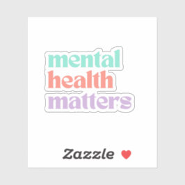 Psychische Gesundheit | Retro Quote Peach Candy Aufkleber