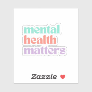 Psychische Gesundheit Retro Quote Peach Candy Aufkleber