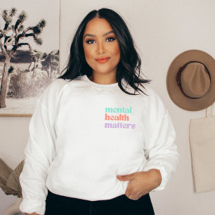 Psychische Gesundheit Retro Quote Peach Candy Sweatshirt
