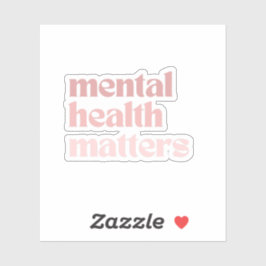 Psychische Gesundheit | Retro Quote Rosa Claro Aufkleber