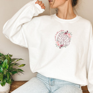 Psychische Gesundheit | Rosa Mind Side | Ästhetik Sweatshirt
