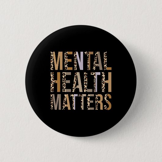 Psychische Gesundheit S Leopard Print Mental Aware Button (Vorderseite)
