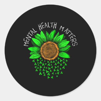 Psychische Gesundheit S Selbstachtung Blume Frauen Runder Aufkleber