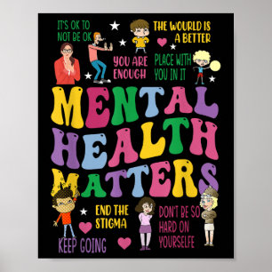 Psychische Gesundheit: Shirt für Männer und Frauen Poster