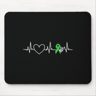 Psychische Gesundheit Shirt Heartbeat Ribbon psych Mousepad