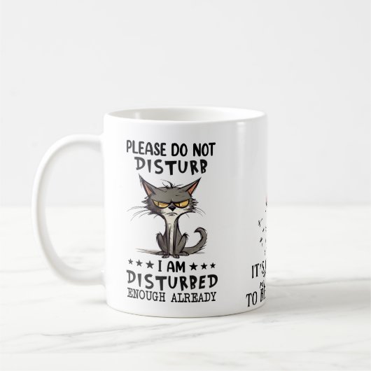 Psychische Gesundheit simuliert durch Cat Jokes Kaffeetasse (Links)