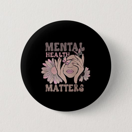 Psychische Gesundheit spielt eine Rolle bei der Se Button (Vorderseite)