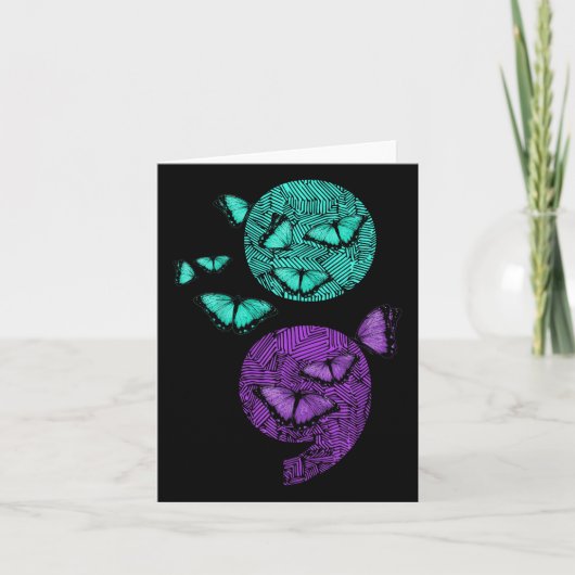 Psychische Gesundheit Suizidbewusstsein Semicolon Karte (Vorderseite)