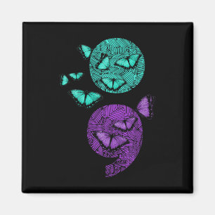 Psychische Gesundheit Suizidbewusstsein Semicolon Magnet