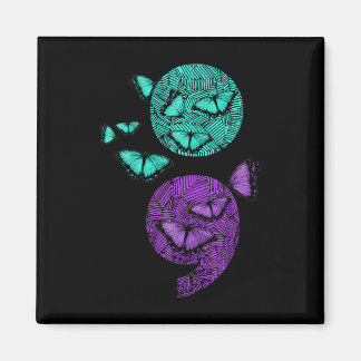 Psychische Gesundheit Suizidbewusstsein Semicolon  Magnet