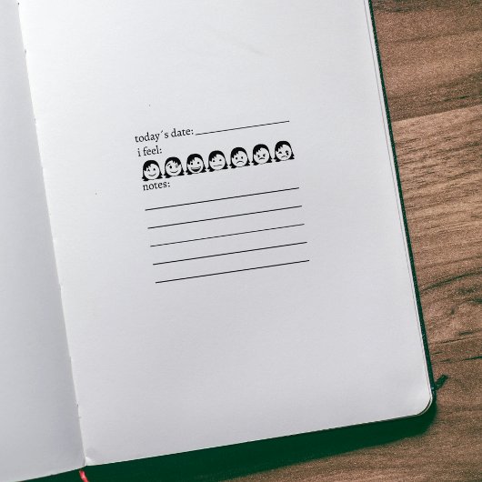 Psychische Gesundheit, Tagebuchstimmung, Journal Gummistempel